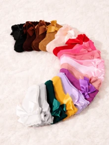 10 Pairs Of Baby Mid-Calf Socks In Assorted Solid Candy Colors, Featuring Cute Bow Designs. Suitable For Children And Perfect For Both Boys And Girls. The Socks Are Soft, Comfortable, And Breathable, Making Them An Ideal Gift For Boys And Girls In Spring, Summer, Autumn, And Winter. - Multicolor - View 3