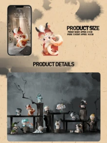 POP MART DIMOO 月光微风系列盲盒收藏品,包含12款常规版和1款隐藏版,灵感源自中国古典诗歌,以冬季为主题,融合中国美学和文学元素,例如春暖花开、雪中情意、屋檐守护神等,其中隐藏版为“醉意”。这款艺术装饰系列是DIMOO粉丝、盲盒收藏家和艺术爱好者的理想之选,也是冬季、生日、节日和圣诞节的完美礼物。 - 彩色 - 查看 5