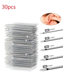 50/100/5pcs Disposable Sterile Body Piercing Needles 12G 14G 16G 18G 20G Tattoo Needle For Navel Nipple Lip Ring Kit Surgical Tools - Silver - View 27