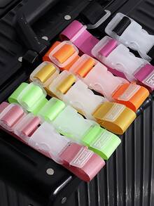 1条彩色可调节行李带，便携旅行配件，方便携带，实用户外汽车旅行带，带外置扣，防丢行李牌 - 彩色 - 查看 1