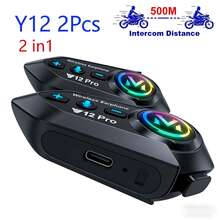 Y12 Motorcycle Bluetooth Headset For Men, Bluetooth Intercom, Bluetooth 5.3 Fast Connection, 500mAh Battery, Smart Noise Cancellation, Lightweight Design, Essential For Riders, Motorcycle Bluetooth Headset