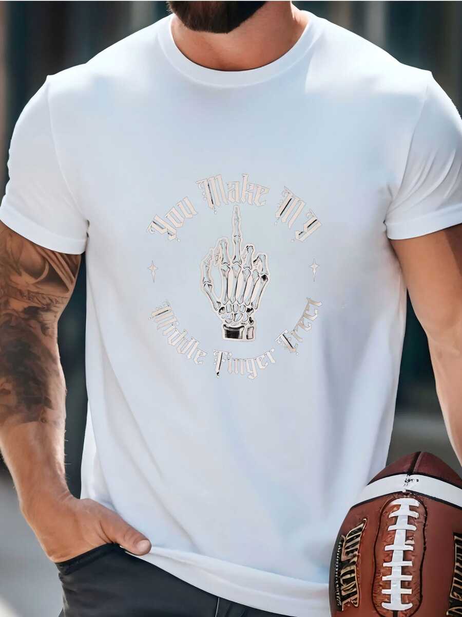 Mens Skeleton Shirt Gothic Humor Tee | You Make My | Offdanforth Essentials T-shirt - Blanco - Ver 1