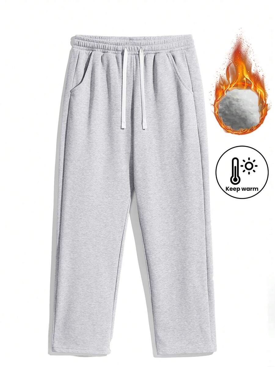 男士宽松保暖休闲运动裤，黑色，秋冬