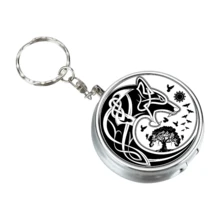 Vintage Creative Wolf Totem Design Metal Portable Ashtray With Lid, Minimalist Style Gift For Outdoor Travel Smokers