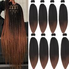 26/32英寸 8片装 自然黑色合成假发接发，专业柔软Yaki纹理，不痒，可加热造型，适合编发 - 彩色 - 查看 8