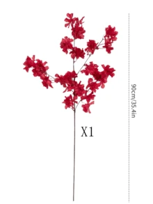 1/2/3支装仿真丝樱花/桃花/梅花枝条，带叶子，适用于墙面、客厅、卧室、婚礼、派对装饰、桌面摆设。家居、书桌、厨房、婚礼、餐桌、中心装饰、办公室、花园、户外、房屋、庭院装饰，适合春、夏、秋、冬四季。 - 紅色 - 查看 11