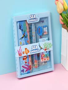 Bộ văn phòng phẩm hoạt hình 7 món cho trẻ em, quà tặng, đồ dùng học tập, hộp bút, bút chì, bút màu, đồ dùng thiết yếu cho năm học mới, phần thưởng cho học sinh. - Nhiều màu - Xem 3