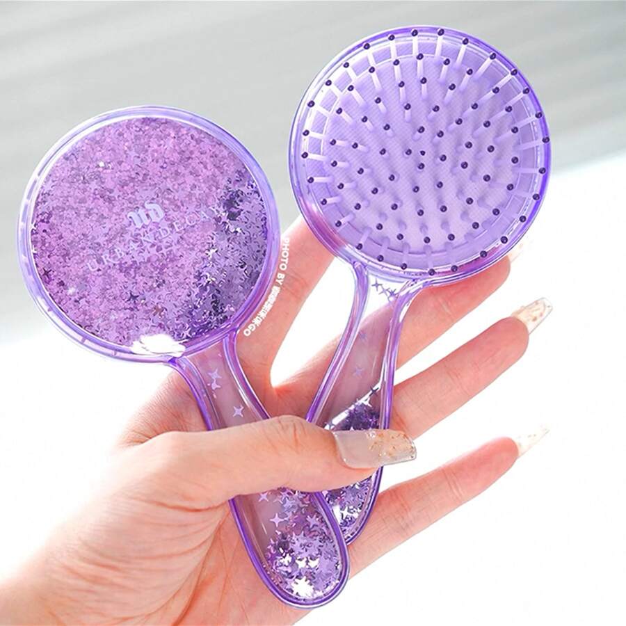 Urban Decay Meteor Shower Air Cushion Comb. Purple Galaxy Massage Comb. Volumizing Styling Comb. Portable Hair Styling Tool. - Purple - View 1