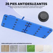 Cama para ejercicio tipo pilates,Tabla de Ejercicio Multifuncional Plegable para Entrenamiento en Casa con Bandas de Resistencia y Agarraderas Ajustables - Azul - Ver 7