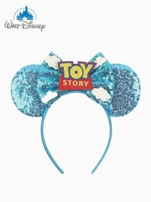 1pc Cartoon Cute Sequin Ear Headband With Bow, Princess Costume Accessory For Party, Theme Park, Suitable For Student Party, Masquerade, Cosplay, Theme Park, Perfect Gift For Various Occasions