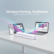 Marklife X8 便携式 A4 热敏打印机，无线蓝牙旅行打印机，兼容笔记本电脑和智能手机，无需墨水，支持 8.5 英寸 x 11 英寸美式信纸，小巧设计，适用于家庭、办公室、商务和学校，兼容 iOS 和 Android 系统。 - 彩色 - 查看 12