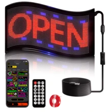 Father's Day Gift:LED Open Sign For Business 13"X7.87", Programmable App Control, Ultra Bright Dynamic Lighting, Waterproof Wall Mountable Light Up Sign For Storefront, Bar, Cafe, Salon & Restaurant - 13*7.9in-two-row Display - View 2