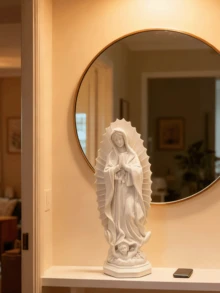 Our Lady Of Lourdes Resin Statue, Virgin Mary Model, Catholic Virgin Mary Statue, Mexican Virgin Statue, Saint, Home Prayer Decor, Craft Collection, Gift, Birthday, Graduation - Multicolor - View 5