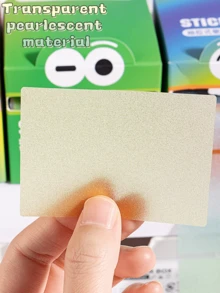 1pc Pearlescent Detachable Memo Pad, Transparent Material Ballpoint Pen, Student Use, Cute Design, Sticky, Suitable For Various Occasions - one-size - View 5
