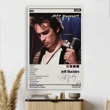 1 pieza Póster de lienzo con el tema del álbum "Grace" de Jeff Buckley, arte de pared de música pop, inspiración musical para decoración del hogar, uso versátil para sala de estar, dormitorio, regalo perfecto y decoración de pared, sin marco - Multicolor - Ver 3