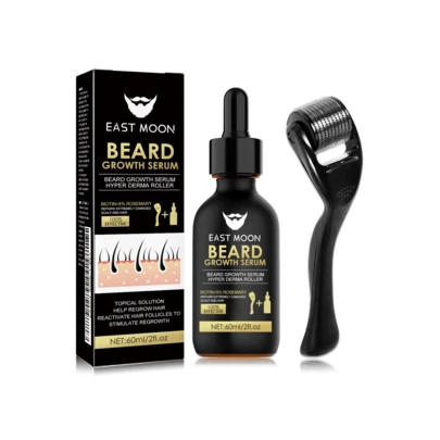 Set de Suero para el Cuidado de la Barba para Hombres - Suero Nutritivo para el Cabello + Set de Herramientas de Rodillo, para el cuidado facial de hombres, nutrición y acondicionamiento de la barba. Una caja de regalo para el cuidado de la barba de hombres para barbas más gruesas, hidratadas y brillantes, creando un estilo de barba sexy. Hidrata y suaviza las barbas encrespadas. Un regalo ideal para novios/padres en San Valentín o Navidad.