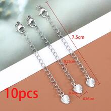 10pcs Stainless Steel Extension Chain Engraved Lobster Clasp Set, Suitable For DIY Jewelry Making Bracelets, Necklaces, Anklets, Chain Extender - Extended Chain With Lobster Clasp - View 9