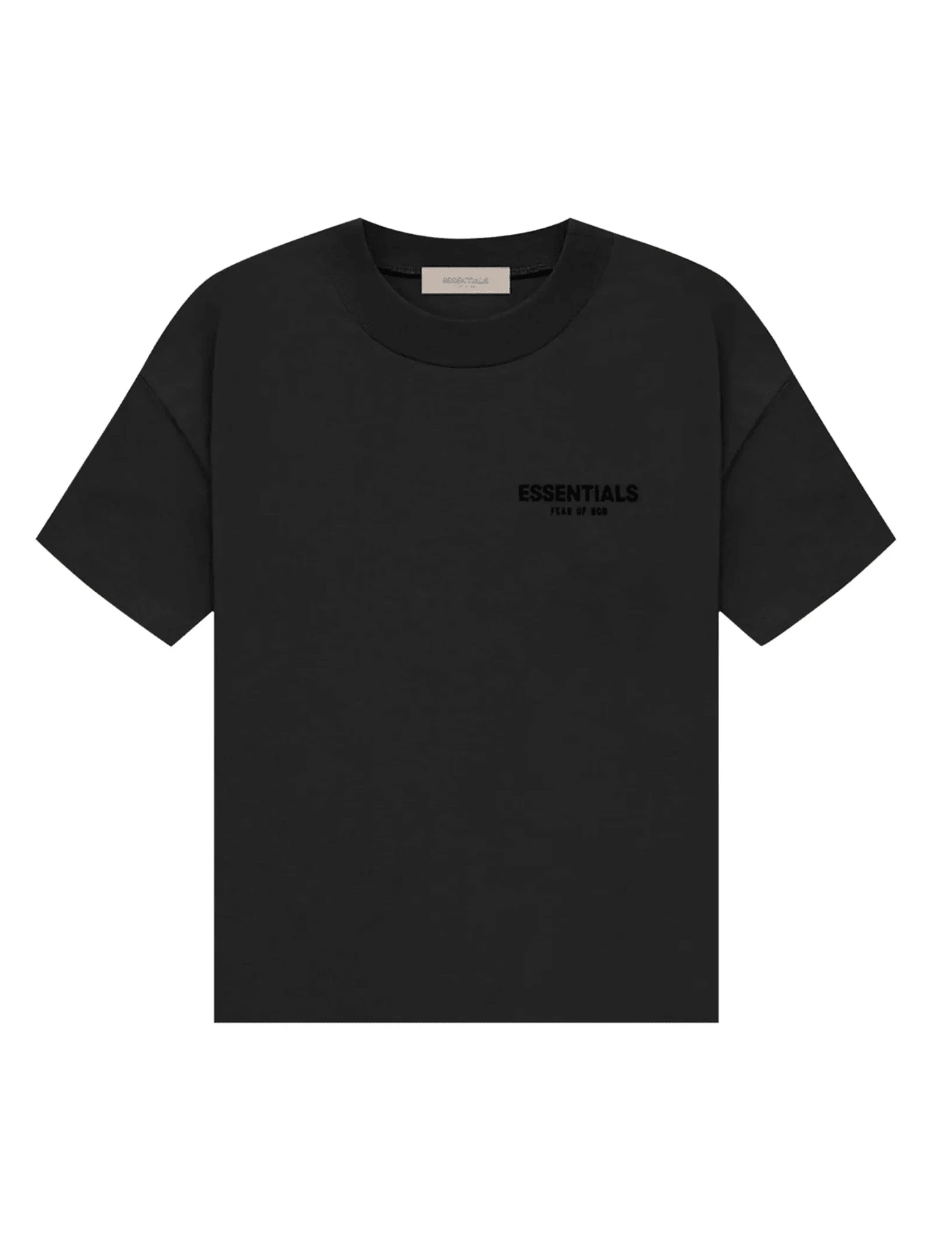 Essentials 男士字母印花圆领短袖休闲健身运动T恤 - 黑色 - 查看 1