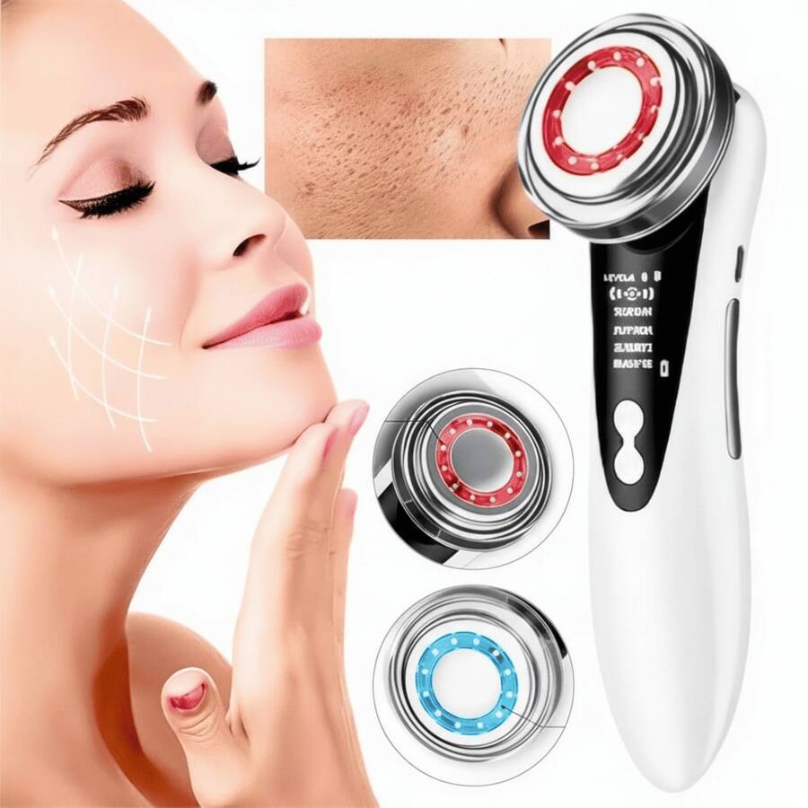 Facial Cleansing Massager, Rejuvenating, Phototherapy, Lift - trắng - Xem 1