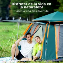 Tienda de campaña grande, con capacidad para 4 a 6 personas, tienda de playa rápida y fácil de montar, impermeable, tienda de campaña para exteriores, dimensiones 2,1 m x 2,1 m x 1,45 m. - Verde - Ver 3