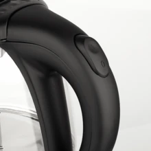 Hervidor Eléctrico de Vidrio 2L 1500W con Luz Azul LED / Jarra Tetera Transparente Apagado Automático / Hervidor Rápido para Té Café Infusiones Leche / Base Acero Inoxidable + Protección contra Ebullición en Seco / Vidrio Borosilicato Resistente + Filtro Antical / Ideal Cocina Hogar Oficina - Negro - Ver 7