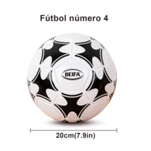 1 Pieza Balón de Fútbol Clásico Talla 3 / Talla 4 | Pelota de Entrenamiento y Competición + Material PVC Engrosado Resistente al Desgaste | Tacto Suave para Niños y Adultos | Ideal para Partidos al Aire Libre / Deportes Escolares / Regalo - Blanco y Negro - Ver 11