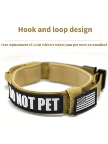 Tactical Dog Collar With Handle Heavy-Duty Metal Buckle Strong Training Collar Adjustable For Medium To Large Dogs. - 玫瑰紅迷彩 - 查看 4