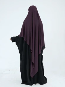 1 chiếc khăn trùm đầu Hijab bằng vải jersey màu trơn có dây buộc, tiện dụng để mặc hàng ngày cùng với áo Abaya Khimar, phù hợp cho mọi mùa. - Nhiều màu - Xem 12