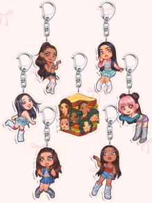 1pc Acrylic Cartoon Keychain KATSEYE, KPOP STYLE, Kpop Girl Group,Manon Sophia Daniela Lara Megan Yoonchae,Bag Charm And Fans Gifts. Ideal For Boyfriends, Girlfriends, Family Members, Teachers, Party Gifts, And EYEKONS-Themed Cell Phone Decorations. - Multicolor - View 10