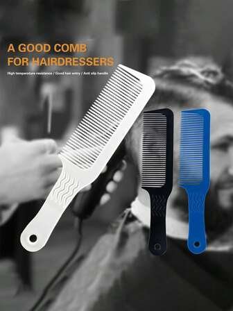 Friseur Haarschneidekamm, Friseur Konturenkamm, Kamm mit dichtem Zahn für Herren Flat Top und welliges Haar