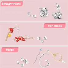 Transparent Silicone Earring Back Cover With 500 Earring Plugs That Can Be DIY Replaced (Size 4 X 4 Mm) - 彩色 - 查看 13