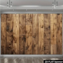 2D平面单件复古木纹墙面背景 - 涤纶材质，适用于摄影和派对装饰 - 无需用电 - 多种尺寸可选，用途广泛，可作装饰、节日礼物，涤纶材质，无需电源 - 駝色 - 查看 3