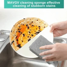 4/8pcs Thickened Coarse Fiber Cloth Double Sided Kitchen Pot Washer Brush Sponge Household Cleaning - Multicolor - View 3