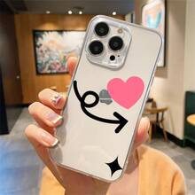 Esta funda Flecha del corazón compatible con los  16E/15/14/13/12/11/Pro/Plus/Pro Max/Mini de Apple, así como con los  Galaxy S/A/M/Note, S/G/EDGE/E, Honor 400/MAGIC/X, OPPO RNO/A/F, 14/Redmi/POCO/Note. Transparente, sencilla, elegante y duradera, está hecha de TPU. Es ideal para diversas ocasiones festivas como San Valentín, Halloween, Navidad y Año Nuevo, ideal para uso personal o como regalo. - transparente - Ver 4