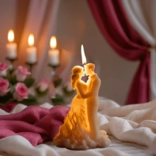 Molde de silicona para velas en forma de pareja besándose para el Día de San Valentín, molde de silicona en forma de princesa y príncipe besándose, molde de silicona en forma de pareja romántica, apto para resina, yeso, arcilla, hormigón, manualidades, decoración del hogar, regalo para fiestas - Blanco - Ver 5