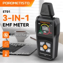 POROMETISTO ET01/ET01Pro Electromagnetic Radiation Tester, Digital Electromagnetic Field Measurement Instrument, Electromagnetic Field Radiation Detector, Tri-Axis Analyzer - Black - View 4