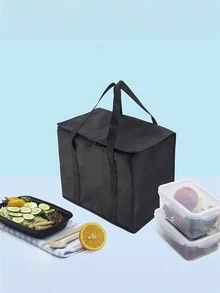 Large Capacity Insulated Grocery Tote Bag, Reusable, Soft Cooler Bag, Cold/Hot Food Delivery Bag, Lightweight, Sturdy Zipper, Foldable, Upright Standing
