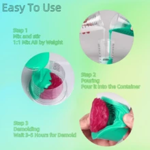 High Flexibility Heat Resistant Silicone Rubber, 32oz/6.76oz Green Non-Stick Mold Making Material For Resin, Candle, Gypsum And Jewelry Casting, Perfect For Complex Details & Carving Projects - Green - View 4