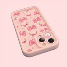 Nueva funda de teléfono de cuerpo completo antideslizante, a prueba de golpes y elegante, funda de teléfono rosa de bambú alta con lazos rosados y patrones de corazón para Samsung. ¡Consigue una funda de teléfono que te haga sentir genial! - 1 pieza - Ver 5