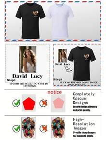 Customized Loose T-Shirt With Text & Graphics, Personalized Family Reunion, Group Outfit, Customize Your Text & Photos/Couples/Family/Pets/Friends, Music Festival Outfit, Autumn Tops, Women Tops, Autumn Wear, White Tops, Holiday Gift, Valentine's Day Gift, Anniversary Gift, Wedding Gift, Best Friend Gift, Music Festival Women Apparel - Black - View 4