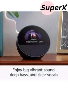 Echo Spot Smart Speaker With Alexa: Smart Alarm Clock + Vibrant Sound (White/Black/Blue)! - 白色 - 查看 2
