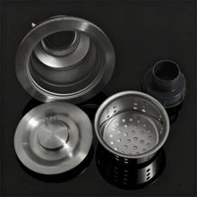 加厚不锈钢水槽排水组件，型号 8110，适用于单槽/双槽水槽，蔬菜盆防堵塞滤篮排水配件 - 彩色 - 查看 7