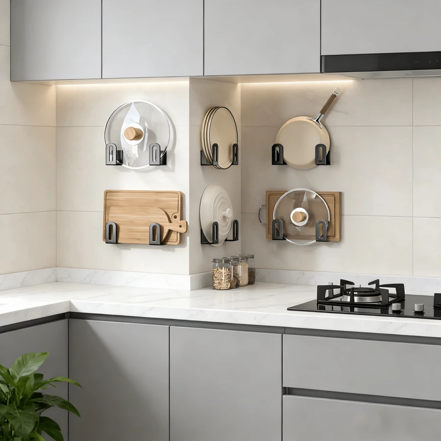 2pcs Fashion Stainless Steel Wall Hooks - Easy To Install, Multifunctional Storage, Suitable For Kitchen, Bedroom, Bathroom - Modern Practical Hook Rack, Practical Hooks