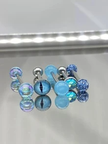 5pcs Y2K Candy Color Tongue Ring Stud Barbell Soft Ceramic Ball Stud Piercing Jewelry, Suitable For Men & Women Wear Anytime - 5 Tongue Rings - View 6