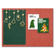 单件装圣诞墙贴，红绿格子毛毡公告板，加厚毛毡留言板，带无痕可移除背胶，节日家居办公室墙面装饰，适用于客厅、卧室，ins风照片展示 - 彩色 - 查看 5