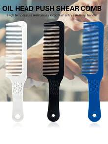 理发师专用剪发梳，发型师专用修边剪梳，男士平头波浪形密齿剪发梳 - 彩色 - 查看 4