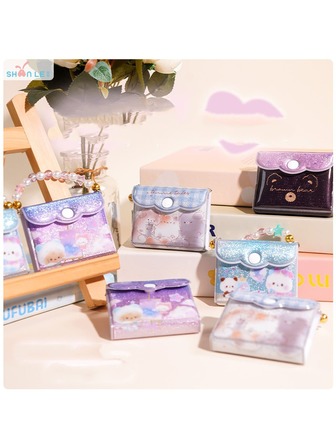 Sparkly Heart Beaded Handheld Memo Pad, Cute Student Stationery Sticky Notes, Portable Memo Book