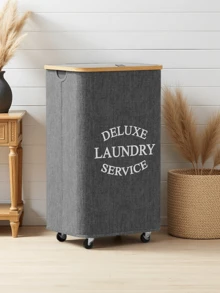 1 Pc 29.06 Gallon Laundry Basket With Handle And Lid - Collapsible Dirty Clothes Hamper With Wheels, Includes 1 Free Mesh Bag, Extra Large Capacity Laundry Basket, Foldable Fabric Laundry Basket For Storage - Multicolor - View 4