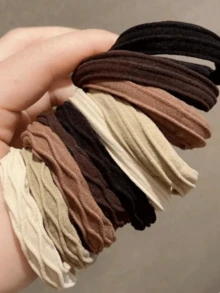 10 chiếc dây buộc tóc đơn giản, độ đàn hồi cao, không đường may, dùng để búi tóc, buộc tóc đuôi ngựa cao, thân thiện với tóc, tạo kiểu tóc, buộc tóc đuôi ngựa, tối giản, phụ kiện tóc thanh lịch, độ đàn hồi cao, dây chun buộc tóc, scrunchies, dây thun buộc tóc. - Nhiều màu - Xem 2