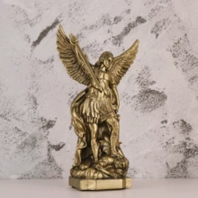 Archangel Michael Resin Statue 21cm Medieval Warrior Decor Greek Mythology Art Craft For Living Room Bedroom Display Figurines Collection - Multicolor - View 4